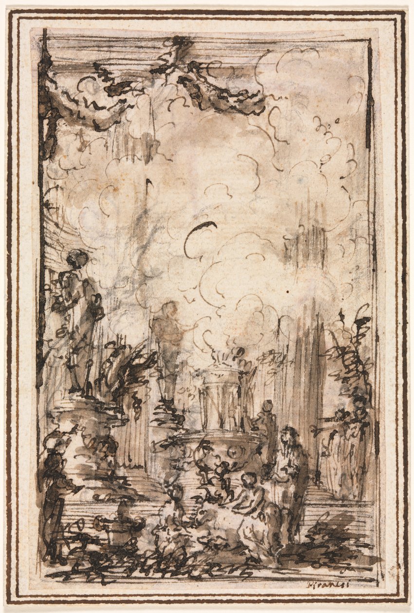 Áldozati felajánlás a templomban alkotó: Giovanni Battista Piranesi