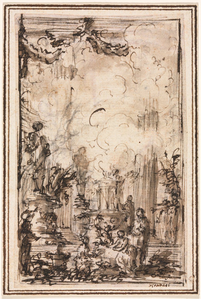 Áldozati felajánlás a templomban, 1750 után. alkotó: Giovanni Battista Piranesi