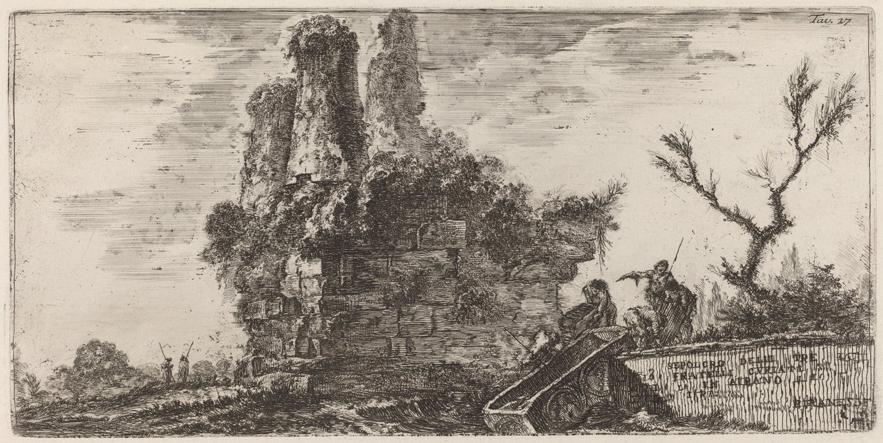 A három Curiati testvér sírja Albanóban alkotó: Giovanni Battista Piranesi