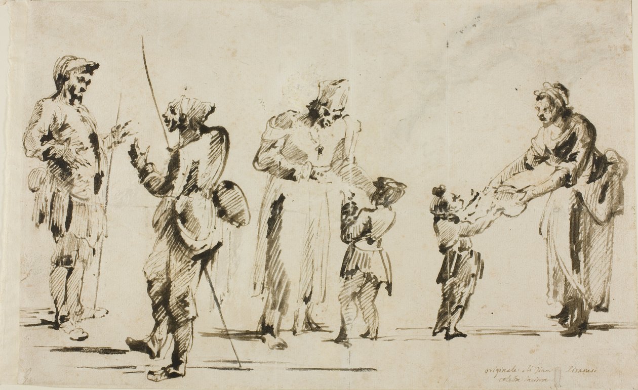Vázlatlap: Hat ábra alkotó: Giovanni Battista Piranesi