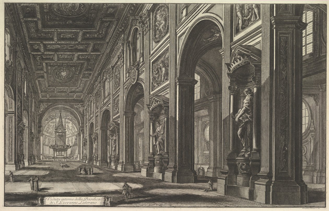 Szent János-bazilika, belső tér, a „Vedute di Roma” (Római látképek) című műből alkotó: Giovanni Battista Piranesi