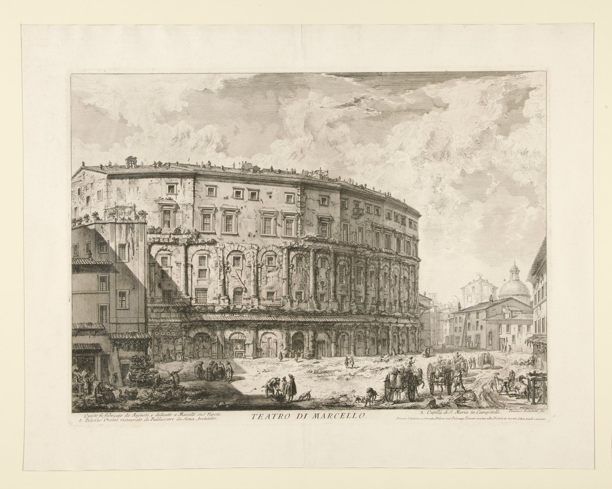 Marcellus Színház (Marcellus Színháza), a Róma látképéből alkotó: Giovanni Battista Piranesi