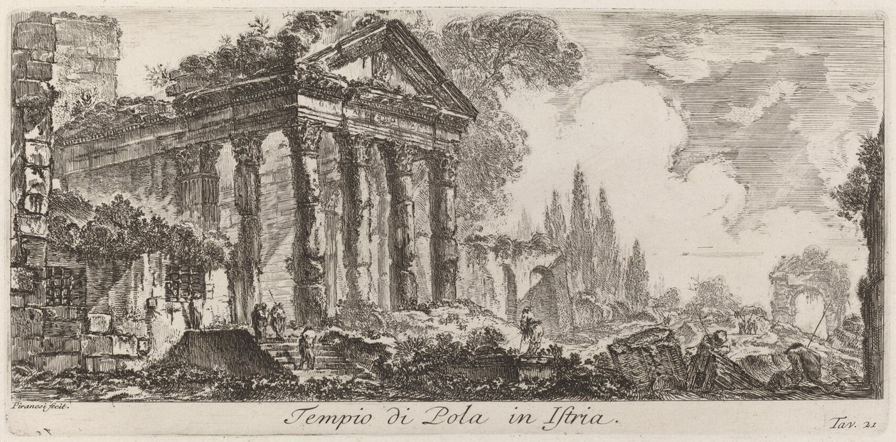 Pulai templom Isztria területén alkotó: Giovanni Battista Piranesi