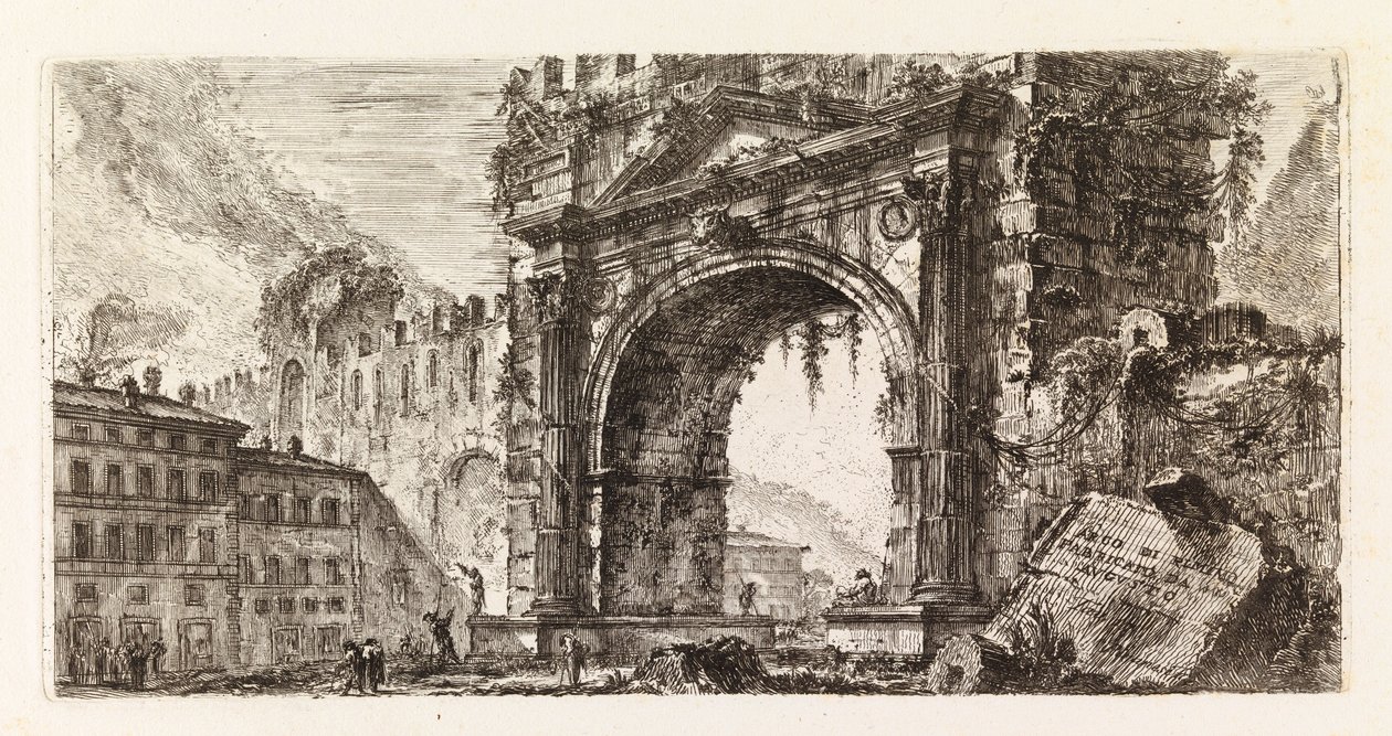 Augustus diadalíve Riminiben, az Alcune vedute di Archi Trionfali, ed altri monumenti sorozatból alkotó: Giovanni Battista Piranesi