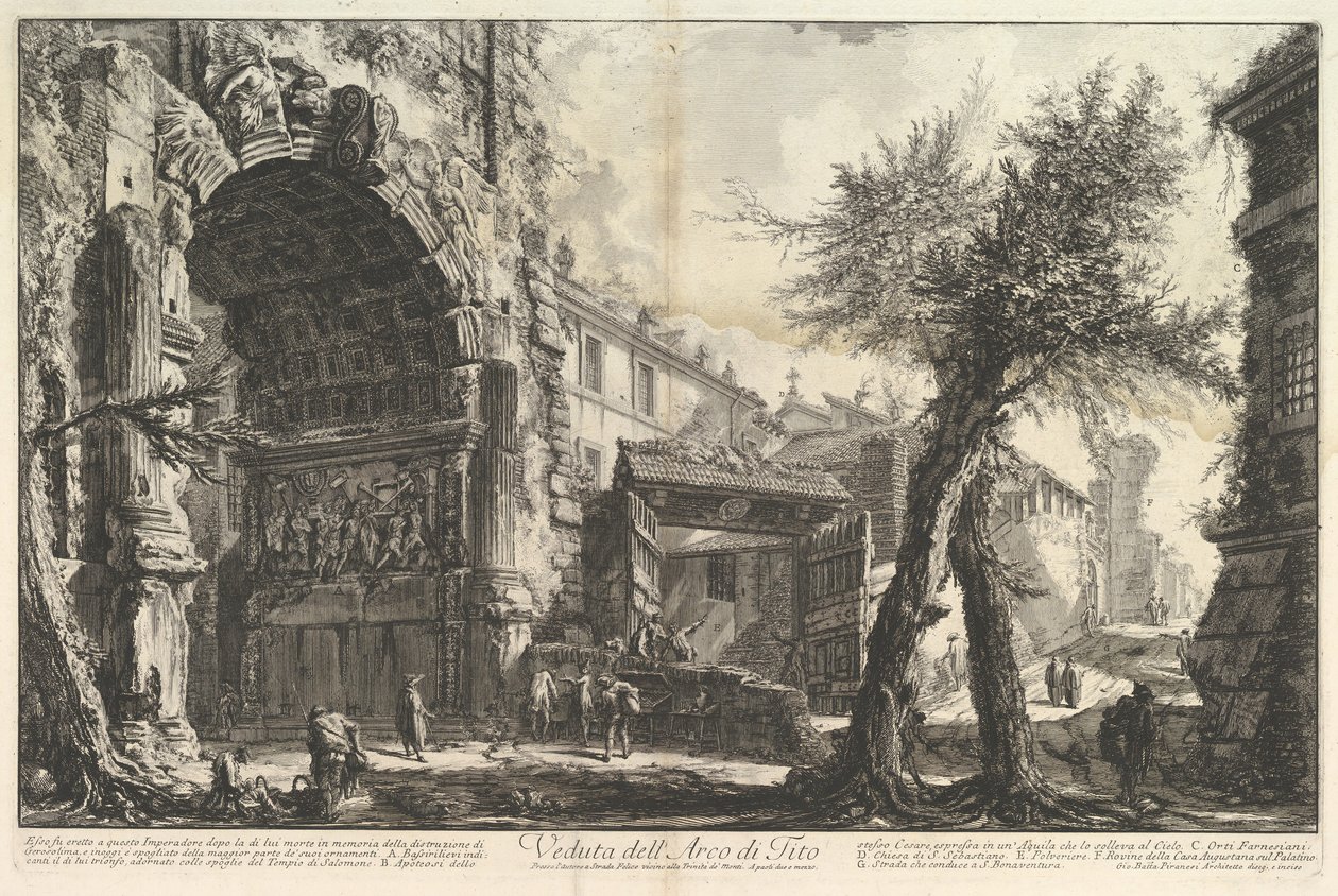 Titus diadalíve Kilátás a Titus boltívre, kb. 1760. alkotó: Giovanni Battista Piranesi