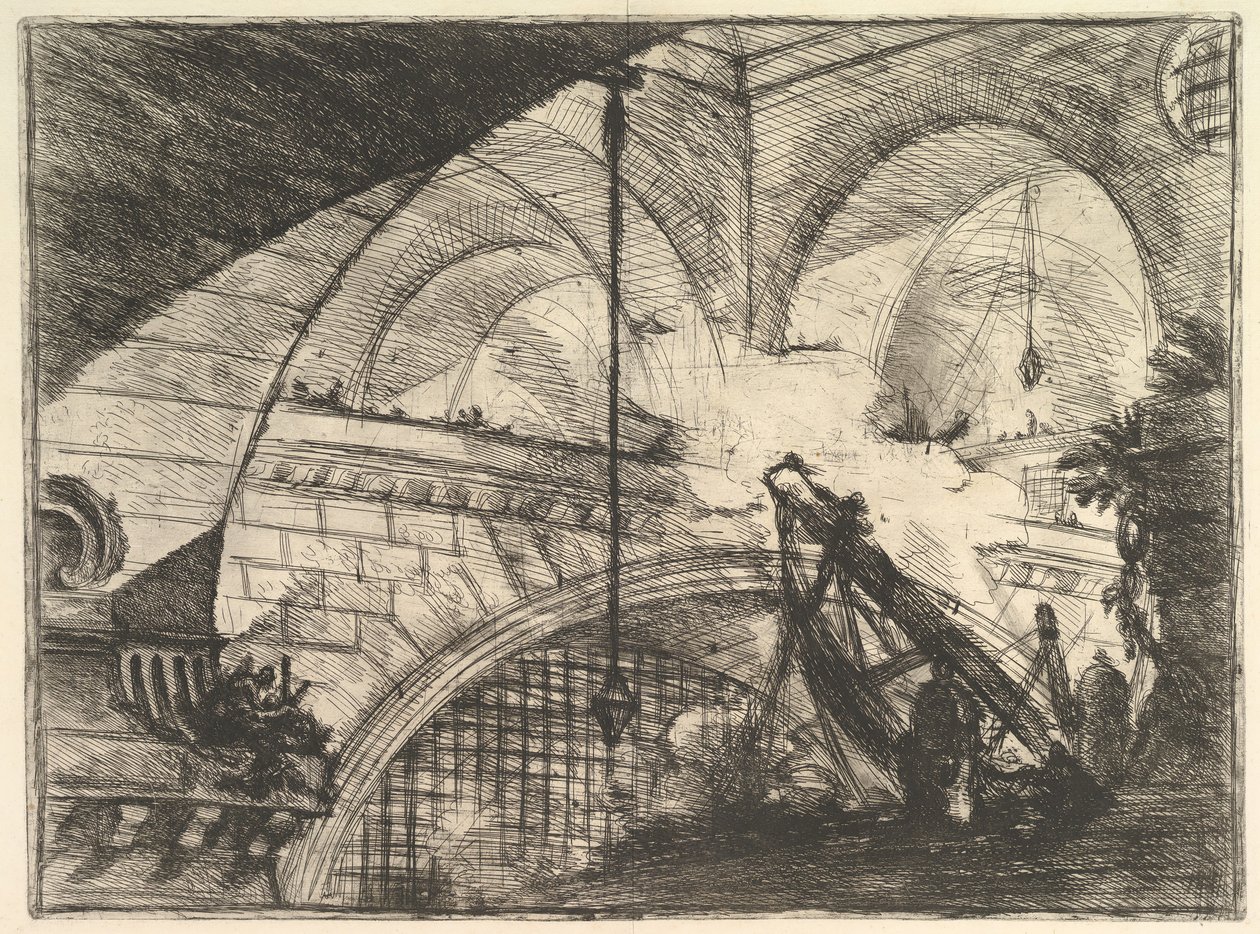 Az ív kagylódísszel, a Carceri dinvenzione Imaginary Prisons-ból, kb. 1749-50. alkotó: Giovanni Battista Piranesi