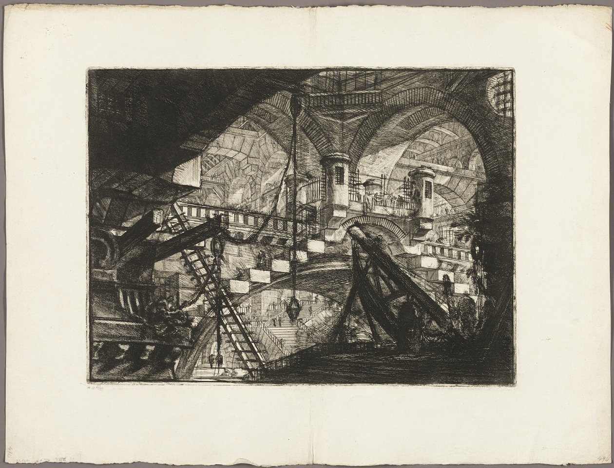 Az ív kagylódísszel, 11. tábla a képzeletbeli börtönökből alkotó: Giovanni Battista Piranesi