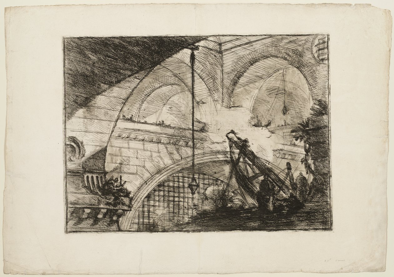 Az ív kagylódísszel, 11. tábla a képzeletbeli börtönökből alkotó: Giovanni Battista Piranesi