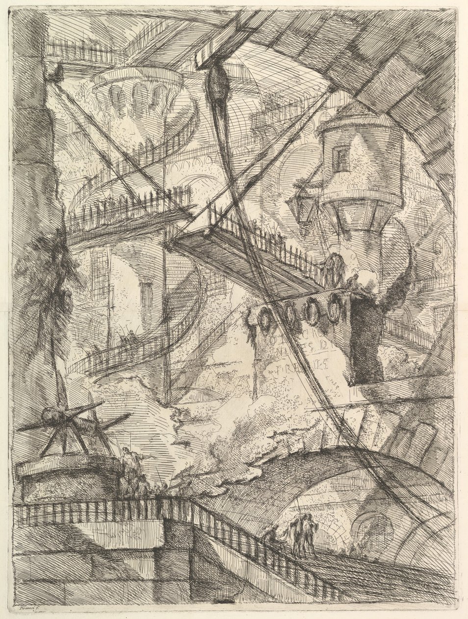The Drawbridge, a Carceri dinvenzione Imaginary Prisons, kb. 1749-50. alkotó: Giovanni Battista Piranesi