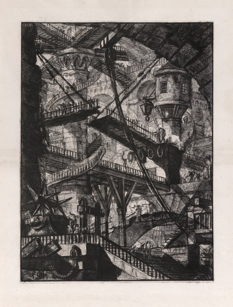 A felvonóhíd, 7. tábla, Carceri d alkotó: Giovanni Battista Piranesi