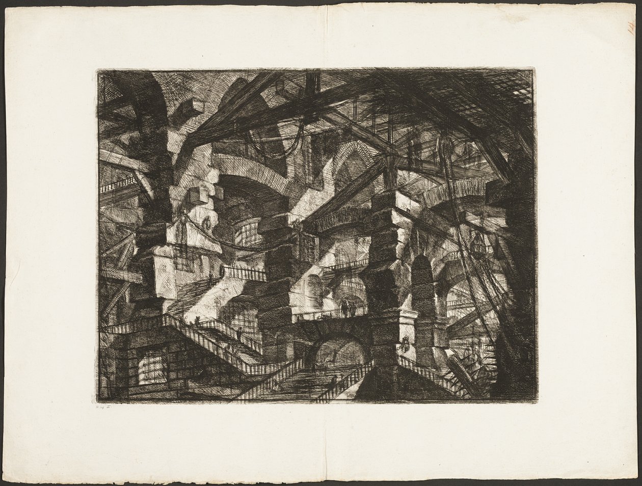 A gótikus ív, 14. tábla a képzeletbeli börtönökből alkotó: Giovanni Battista Piranesi