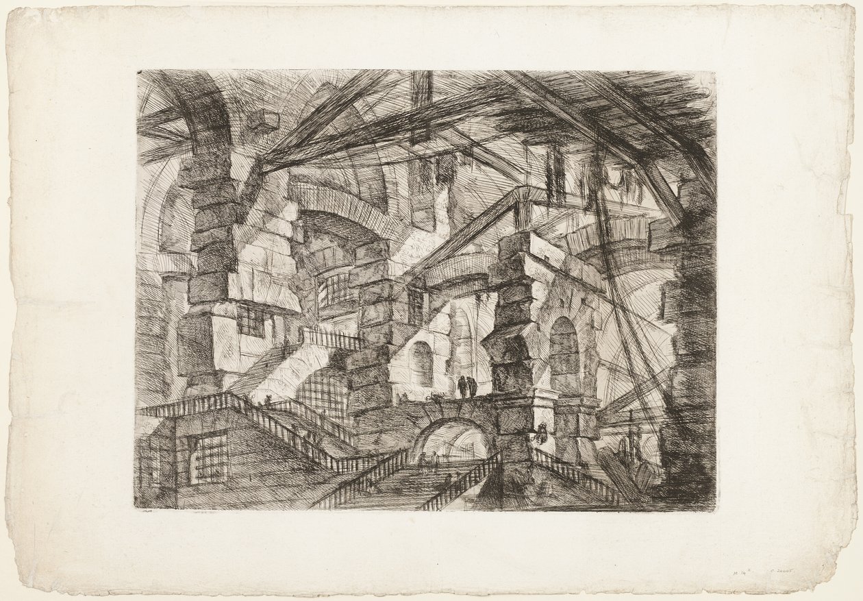 A gótikus ív, 14. tábla a képzeletbeli börtönökből alkotó: Giovanni Battista Piranesi