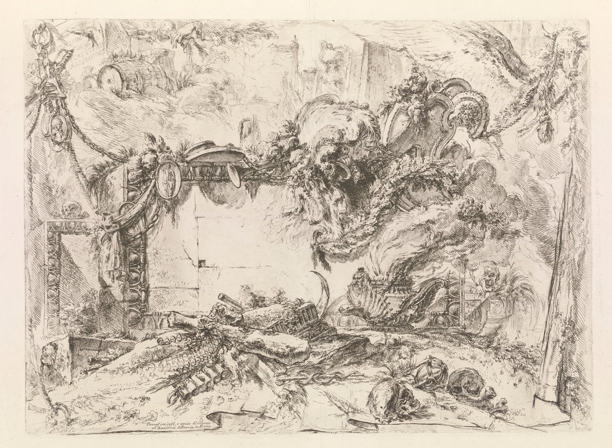Monumentális tábla, Grotteschitól (groteszkek) alkotó: Giovanni Battista Piranesi