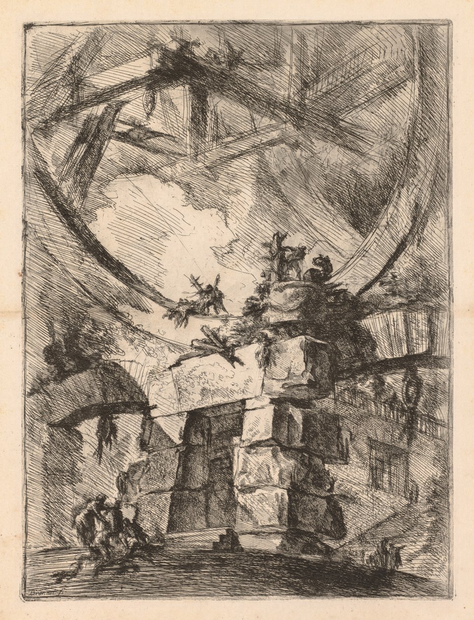 A börtönök: börtönajtó alkotó: Giovanni Battista Piranesi