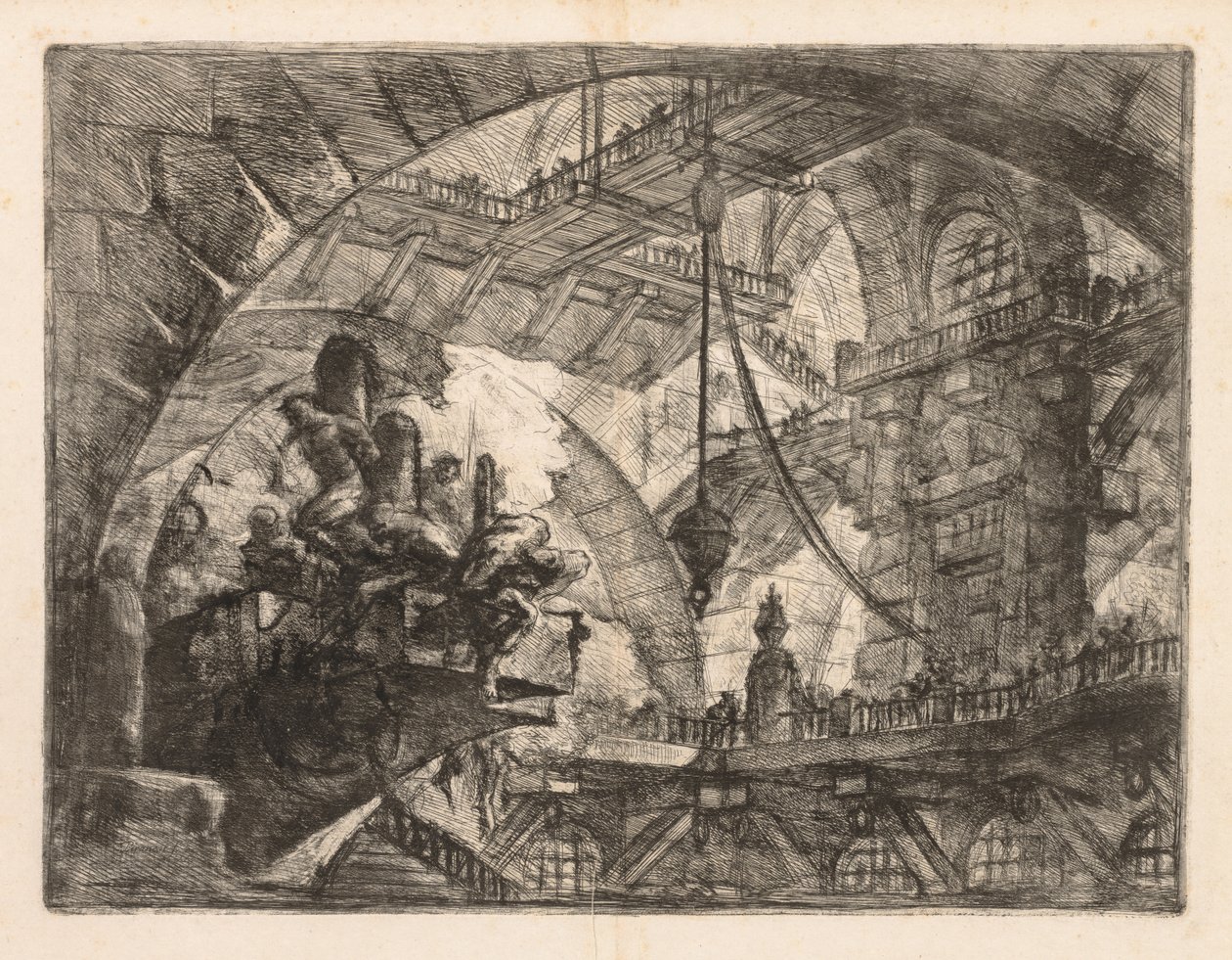 A börtönök: Hatalmas képtár fogolycsoporttal, 1745-1750. alkotó: Giovanni Battista Piranesi