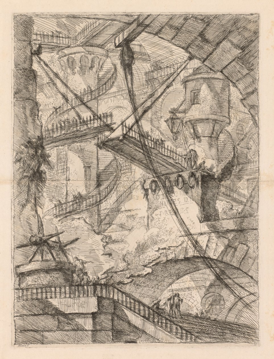 A börtönök: hatalmas belső felvonóhíddal alkotó: Giovanni Battista Piranesi