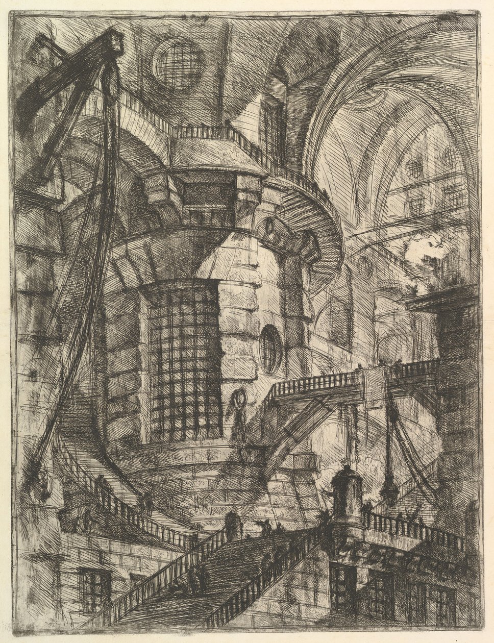 A Kerek torony, a Carceri dinvenzione Imaginary Prisons, kb. 1749-50. alkotó: Giovanni Battista Piranesi
