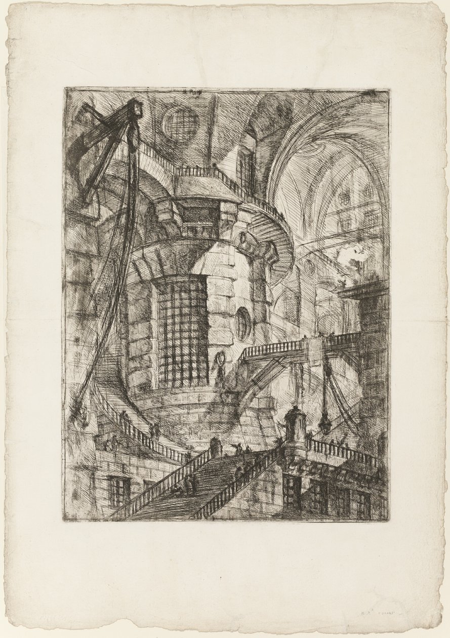 A Kerek torony, 3. tábla a Képzelt börtönökből alkotó: Giovanni Battista Piranesi