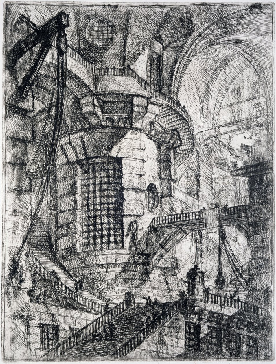 A kerek torony, a Carceri dInvenzione III. táblája, 1749 körül alkotó: Giovanni Battista Piranesi