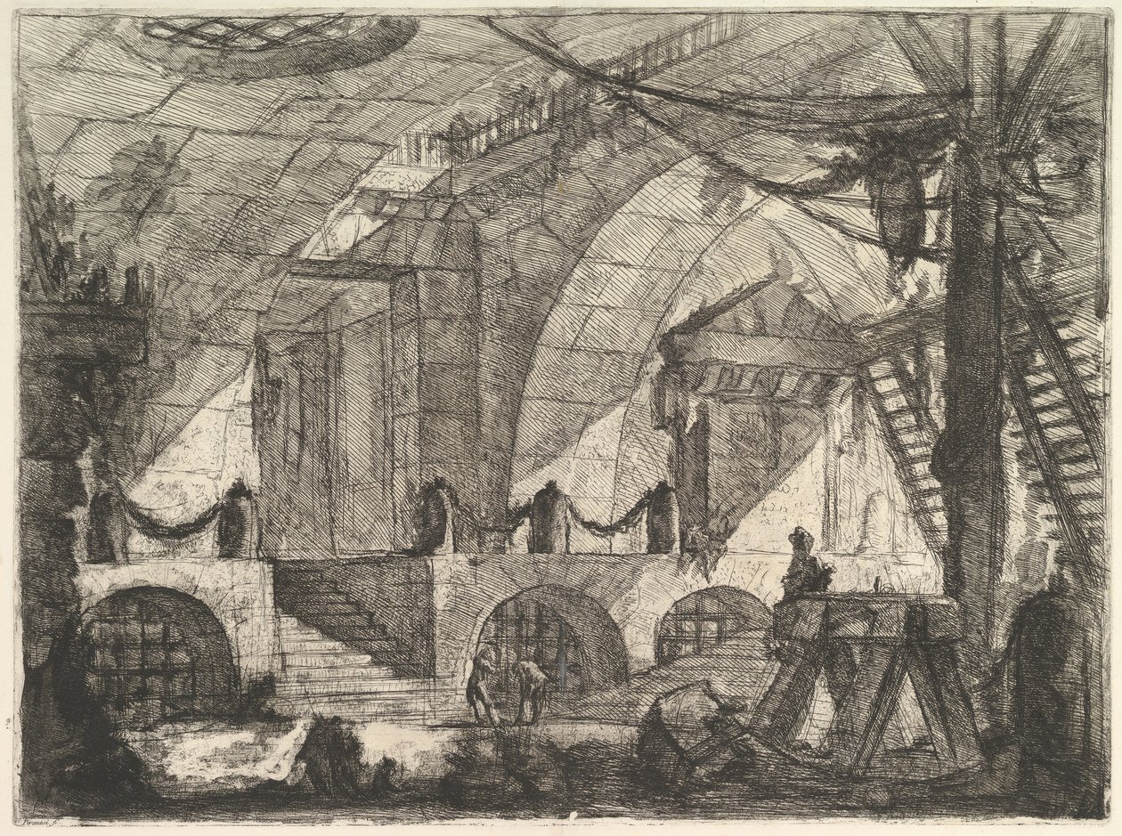 A Fűrészfarkas, a Carceri dinvenzione Imaginary Prisons-ból, kb. 1749-50. alkotó: Giovanni Battista Piranesi