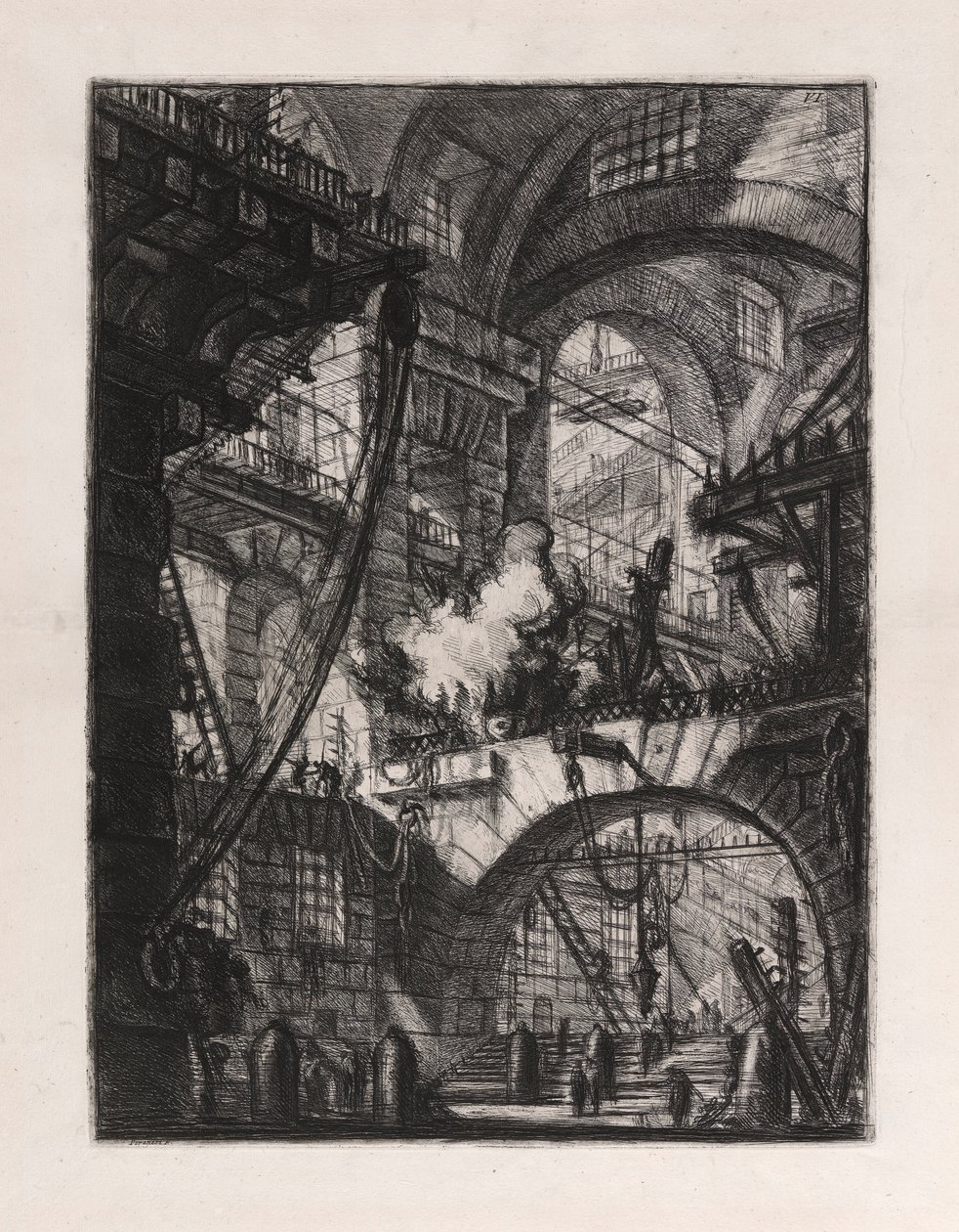The Smoking Fire, 6. tábla Carceri d alkotó: Giovanni Battista Piranesi