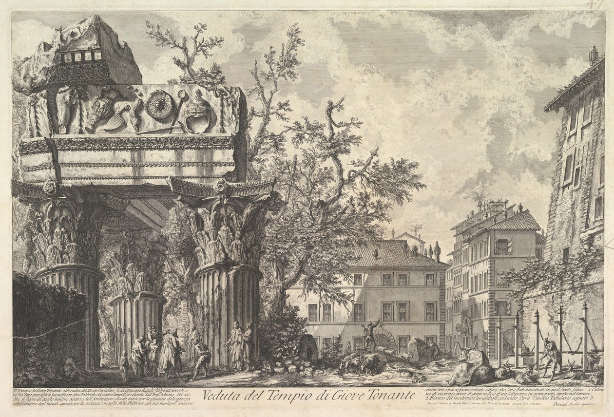 A Vespian Temple Kilátás a Jupiter Templomra Thundering, kb. 1756. alkotó: Giovanni Battista Piranesi