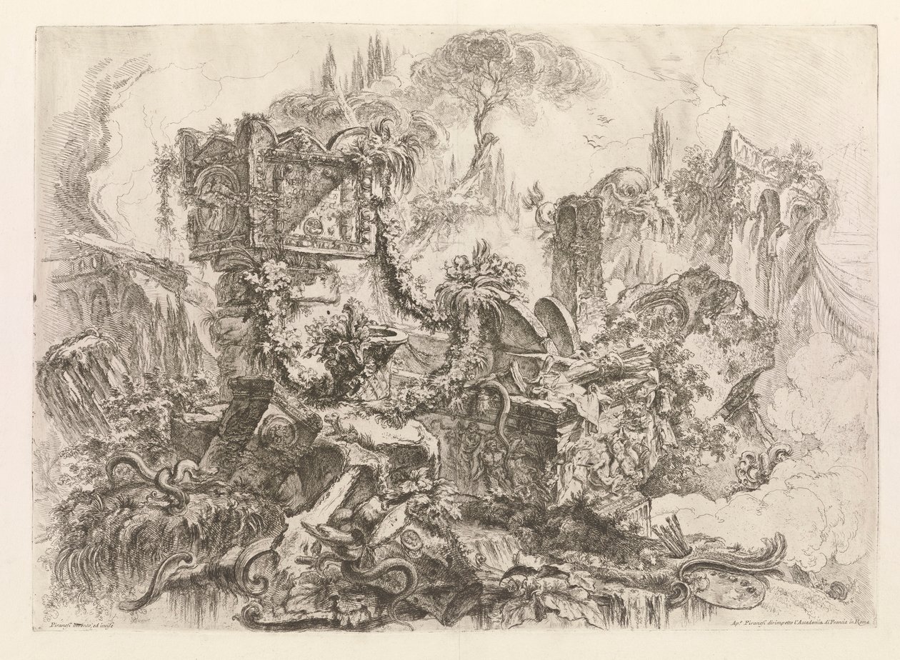 Nero sírja, Grotteschiból (groteszkek) alkotó: Giovanni Battista Piranesi