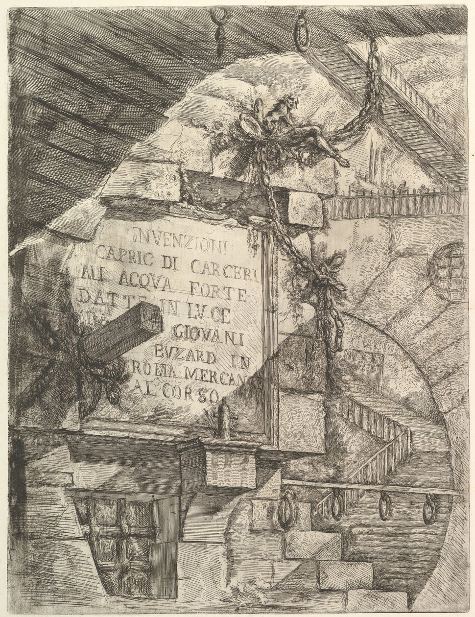 Címlap, a Carceri dinvenzione Imaginary Prisons, kb. 1749-50. alkotó: Giovanni Battista Piranesi