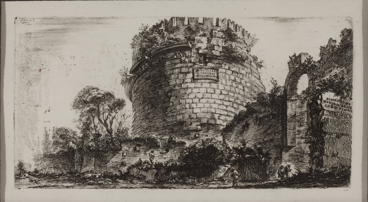 Caecilia Metella sírja Capo di Bove vagy Ökörfej néven alkotó: Giovanni Battista Piranesi
