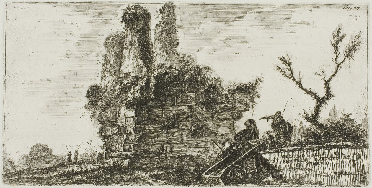 A három Curiatii testvér sírja Albanóban, 27. tábla a Diadalívek néhány kilátásáról és más emlékművekről alkotó: Giovanni Battista Piranesi