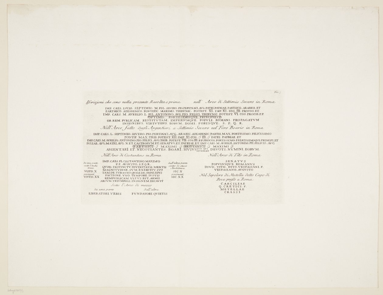 Különféle ősi latin feliratok átírása alkotó: Giovanni Battista Piranesi