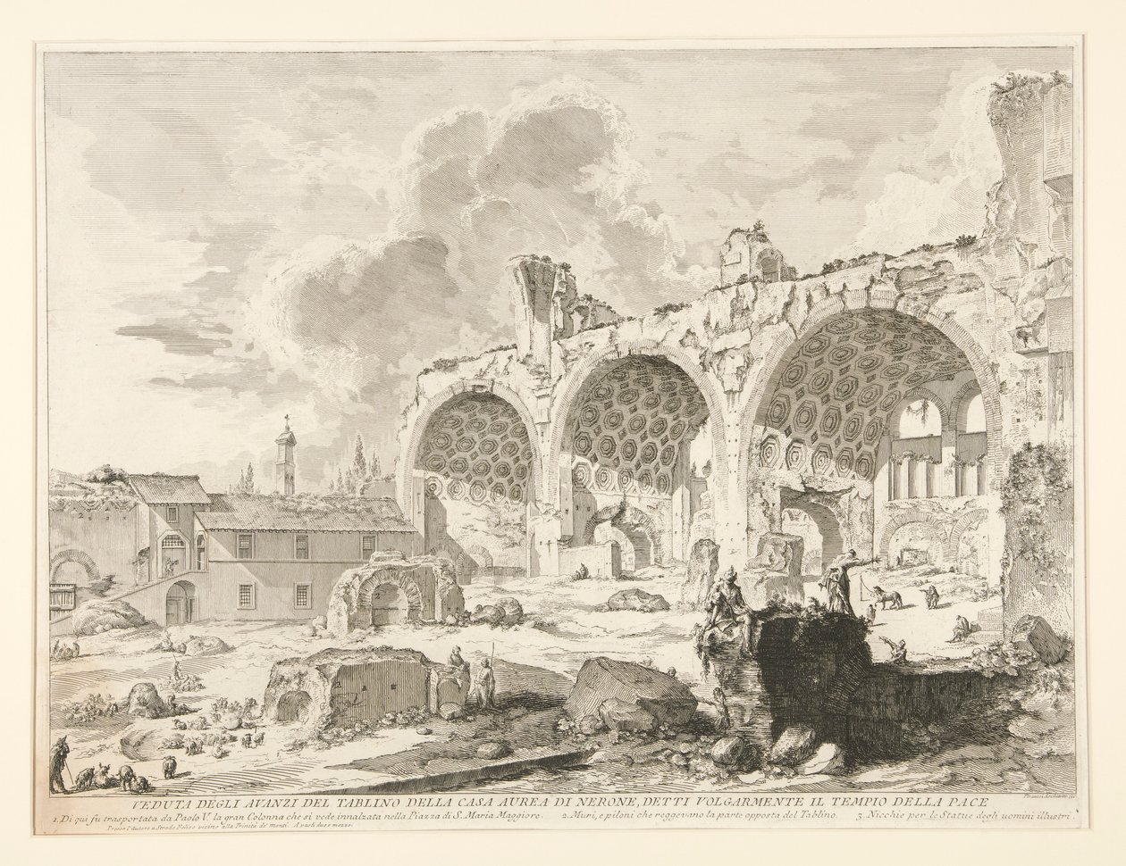 Kilátás Néró étkezőjének maradványaira alkotó: Giovanni Battista Piranesi