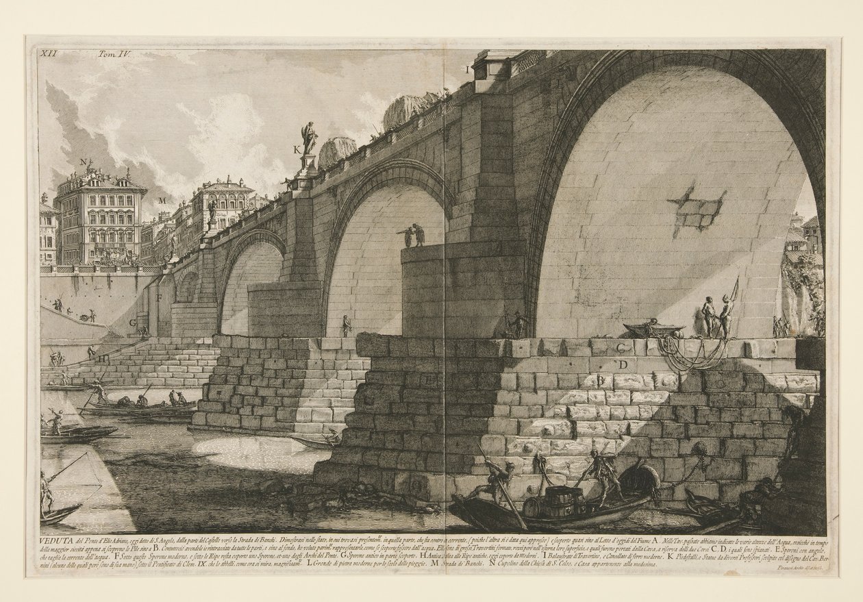 Kilátás a hídra d alkotó: Giovanni Battista Piranesi