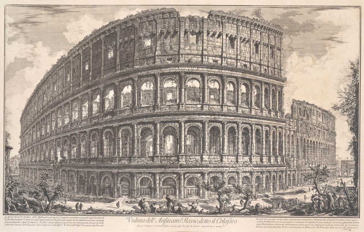Kilátás a Colosseumként ismert Flavius-amfiteátrumra, 1757. alkotó: Giovanni Battista Piranesi