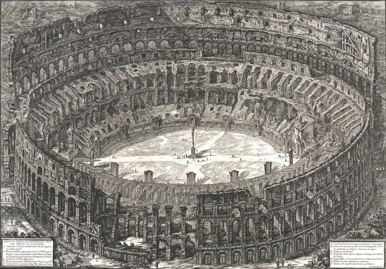 Kilátás a Colosseumként ismert Flavius-amfiteátrumra, 1776. alkotó: Giovanni Battista Piranesi