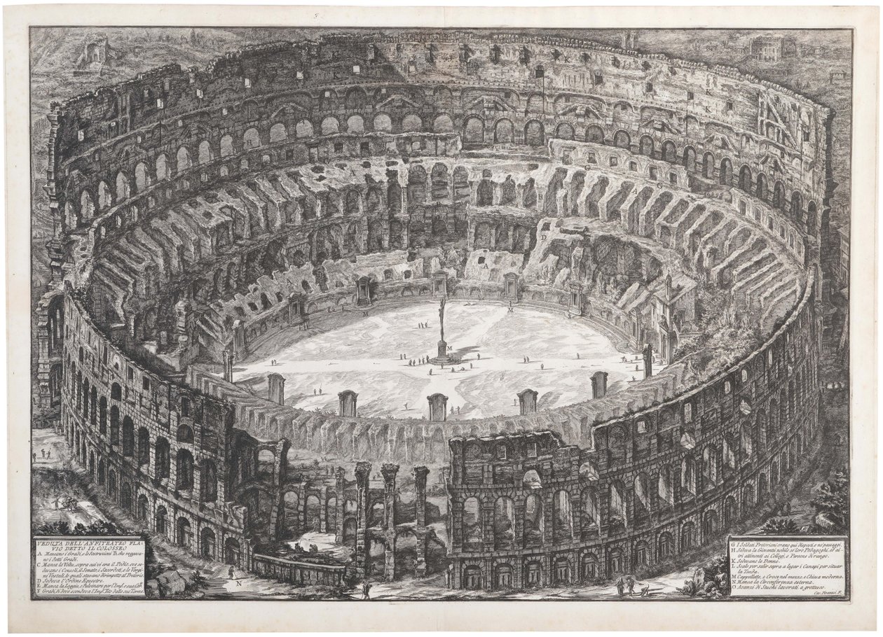 Kilátás a Colosseumként ismert Flavius-amfiteátrumra, 1776. alkotó: Giovanni Battista Piranesi