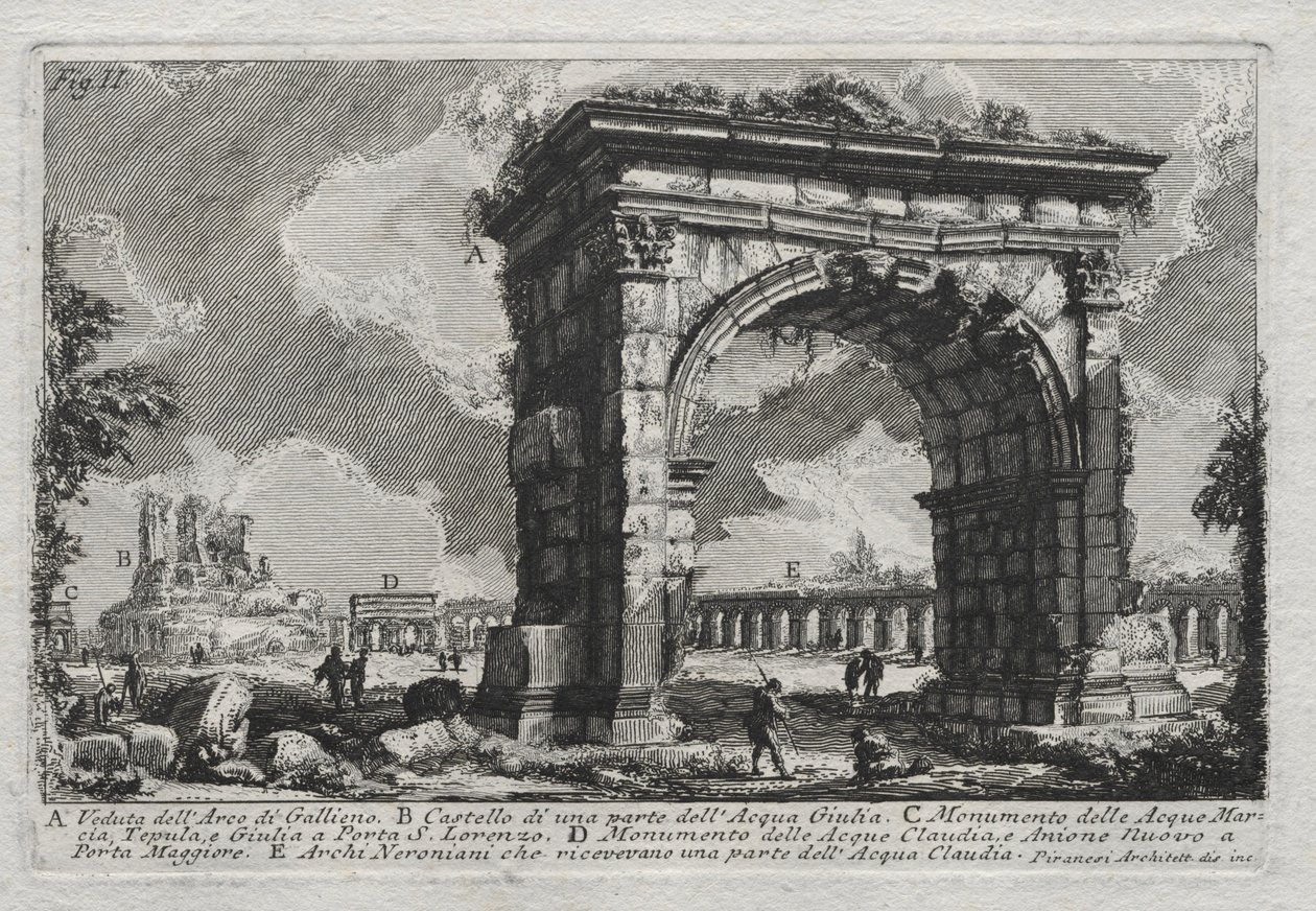 Kilátás a Gallienus-ívre. alkotó: Giovanni Battista Piranesi