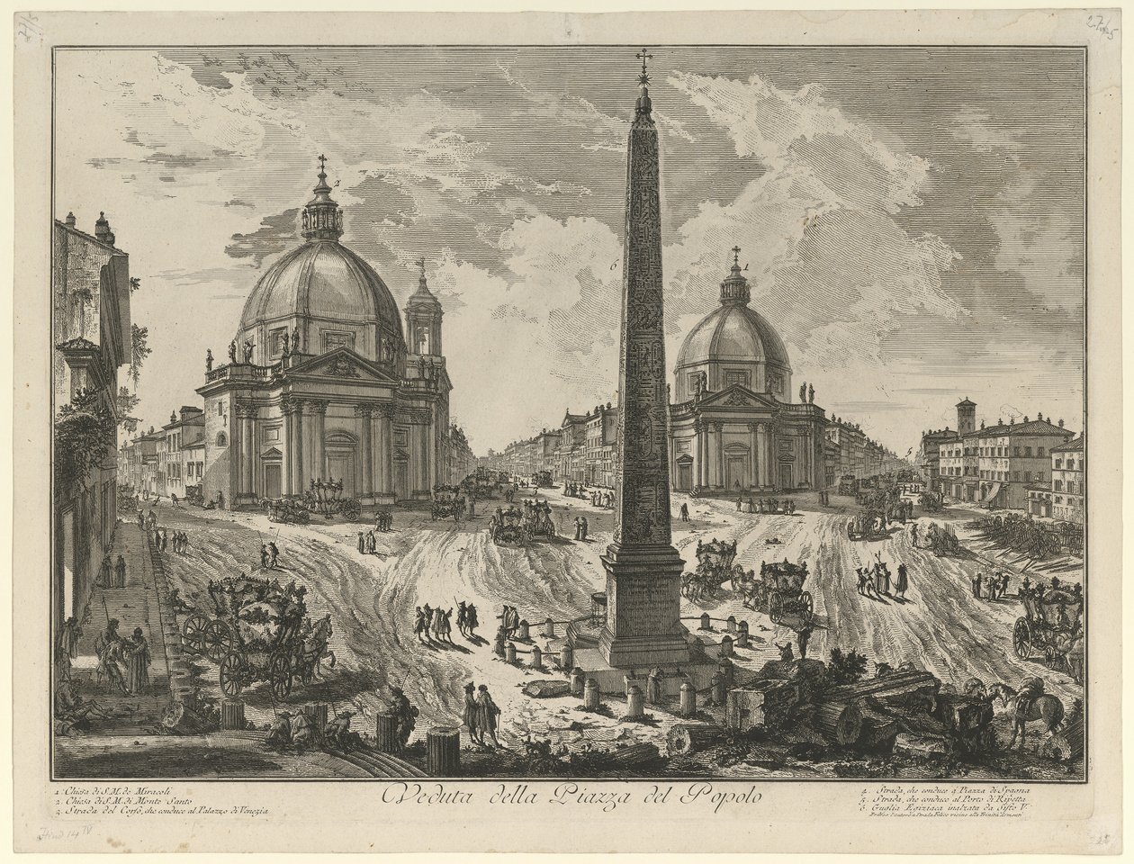 A Piazza del Popolo látképe alkotó: Giovanni Battista Piranesi