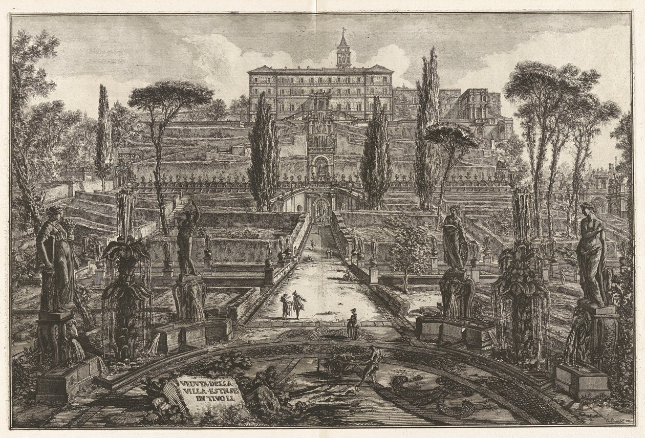Kilátás a villára d alkotó: Giovanni Battista Piranesi