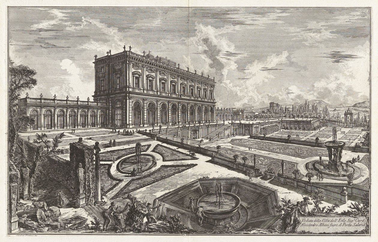 Kilátás a Villa dellre alkotó: Giovanni Battista Piranesi
