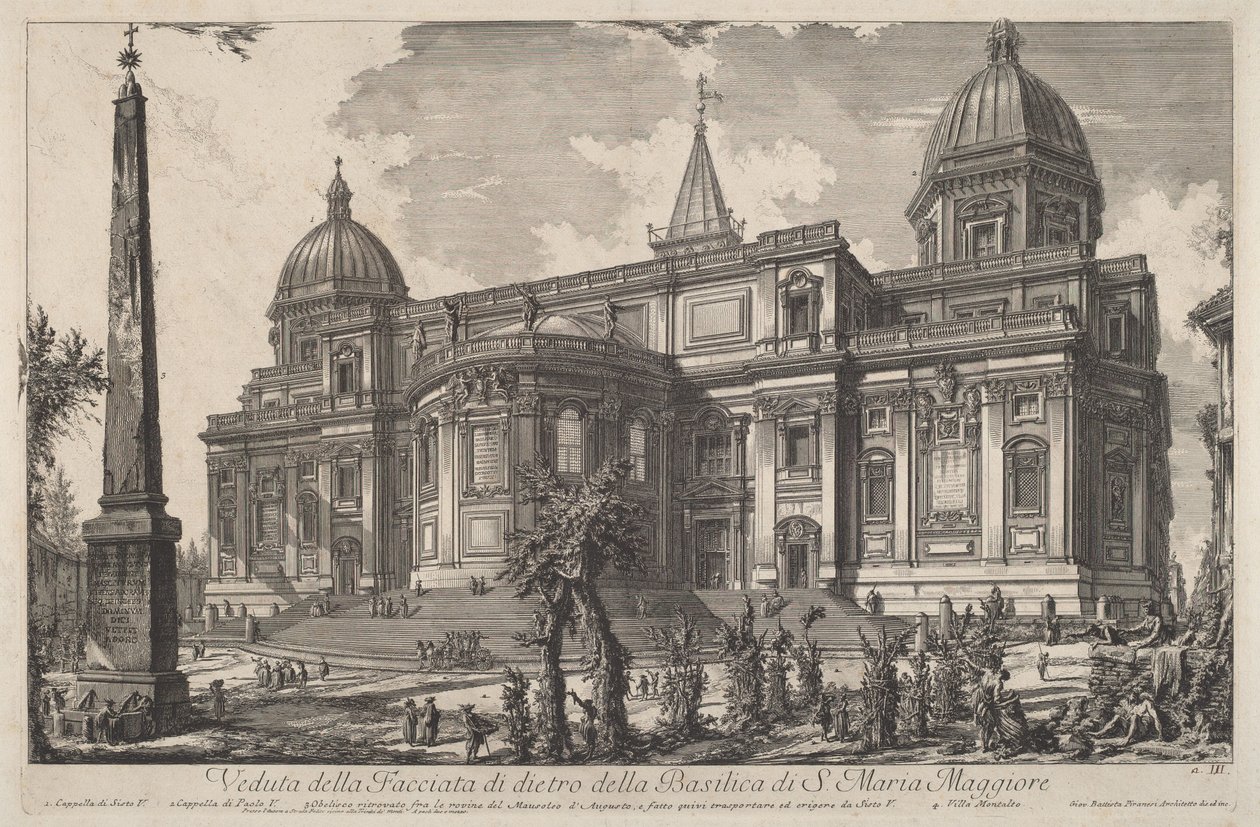 A Santa Maria Maggiore-bazilika hátsó homlokzatának látképe alkotó: Giovanni Battista Piranesi