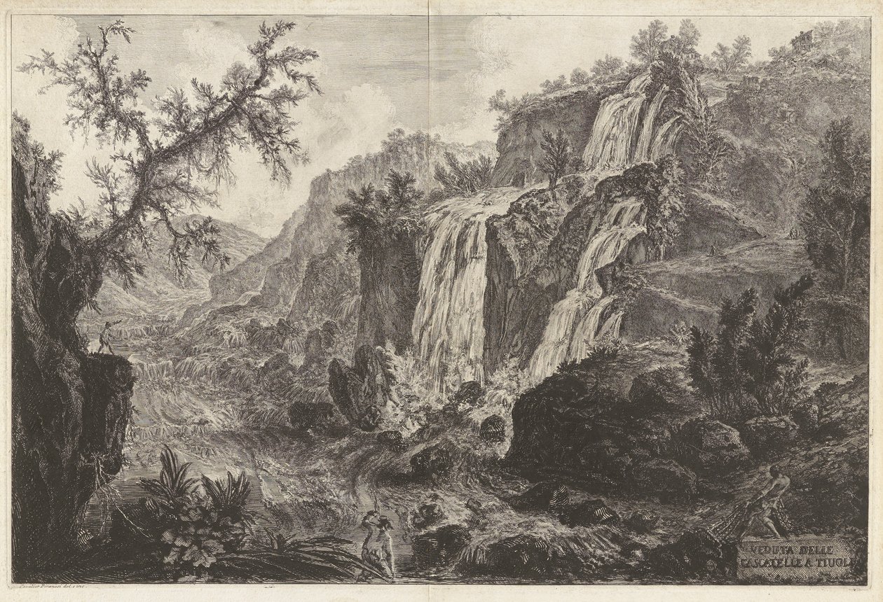 Veduta delle Cascatelle a Tivoli (Kis vízesések kilátása Tivoliban), Vedute di Roma (Róma kilátás) alkotó: Giovanni Battista Piranesi
