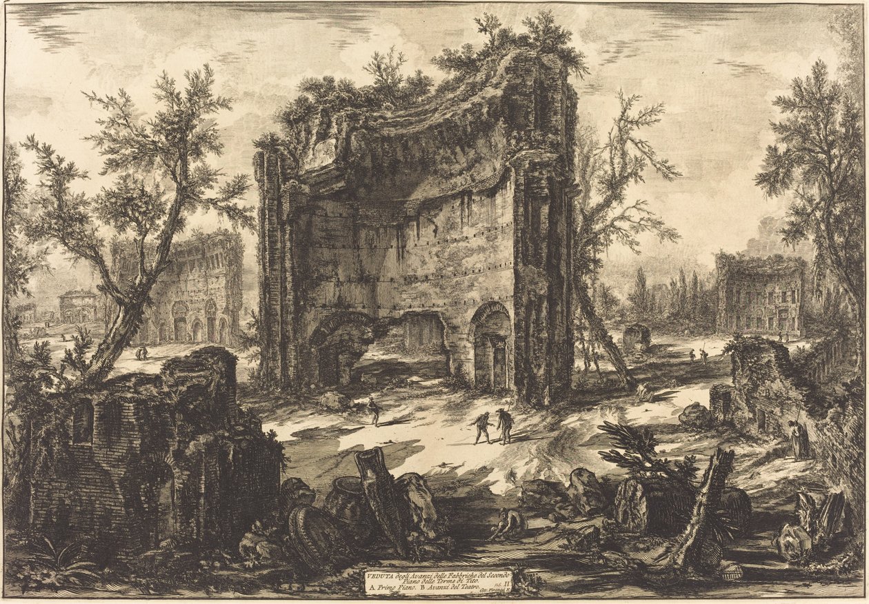 Kilátás ... Titus fürdőjére alkotó: Giovanni Battista Piranesi