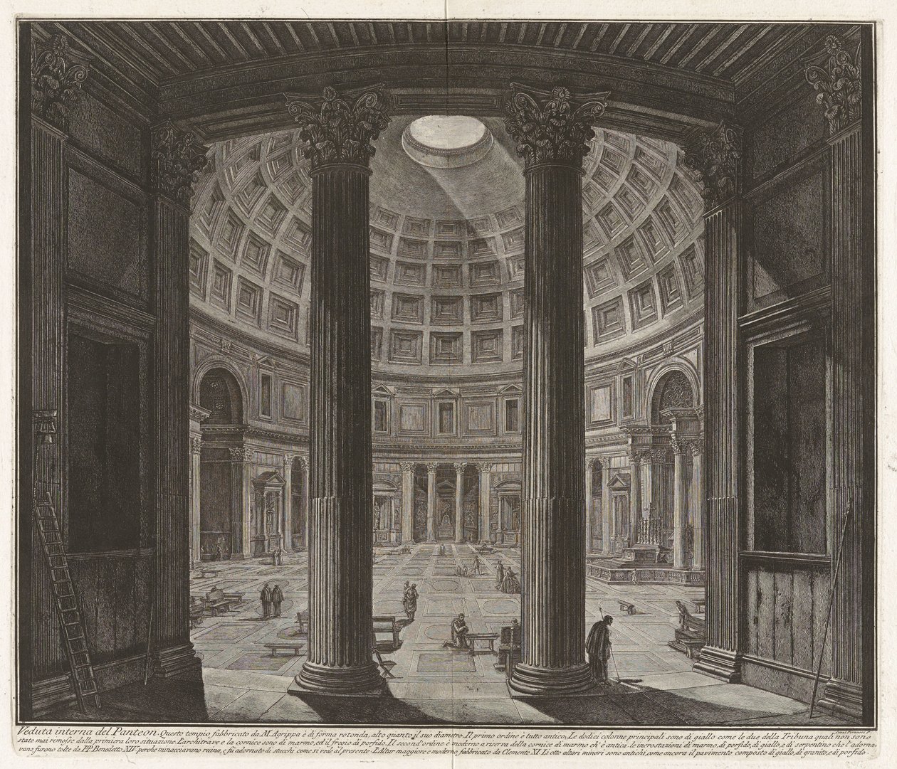 A Pantheon belső látképe..., a „Római látképek“ című sorozatból alkotó: Giovanni Battista Piranesi