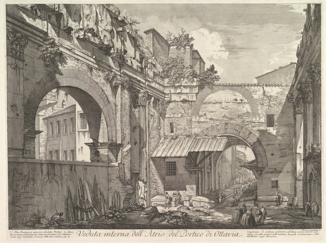 A Portico di Ottavia átriumának belső képe A Porti ... átriumának belső képe, 1760. alkotó: Giovanni Battista Piranesi