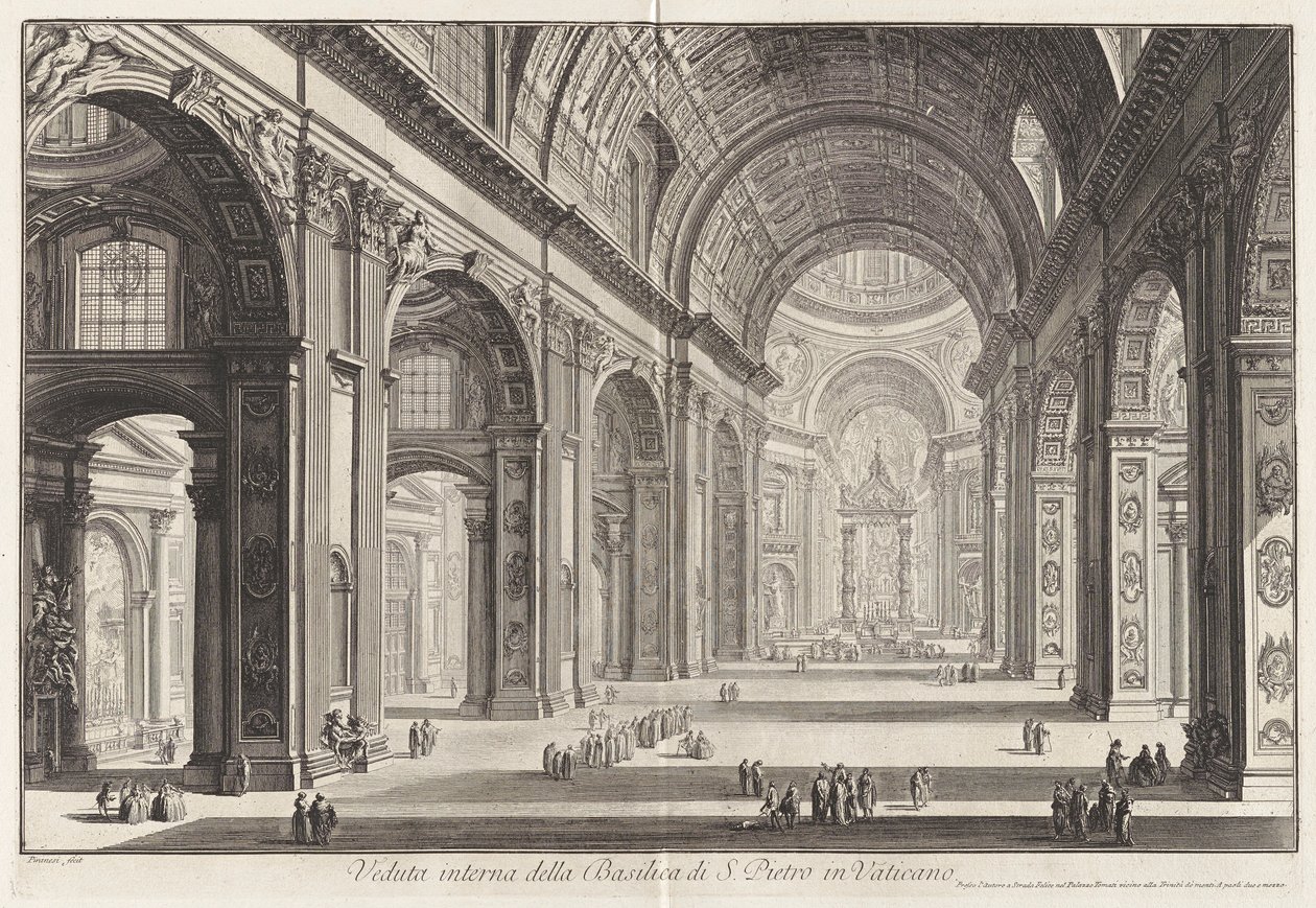 A Szent Péter-bazilika belső képe alkotó: Giovanni Battista Piranesi