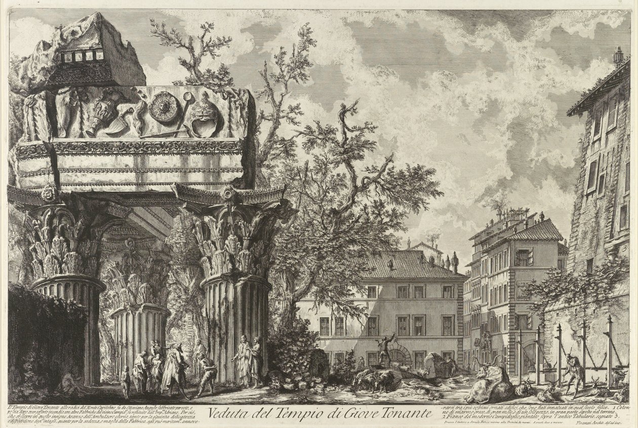 Veduta a Jupiter-templommal alkotó: Giovanni Battista Piranesi