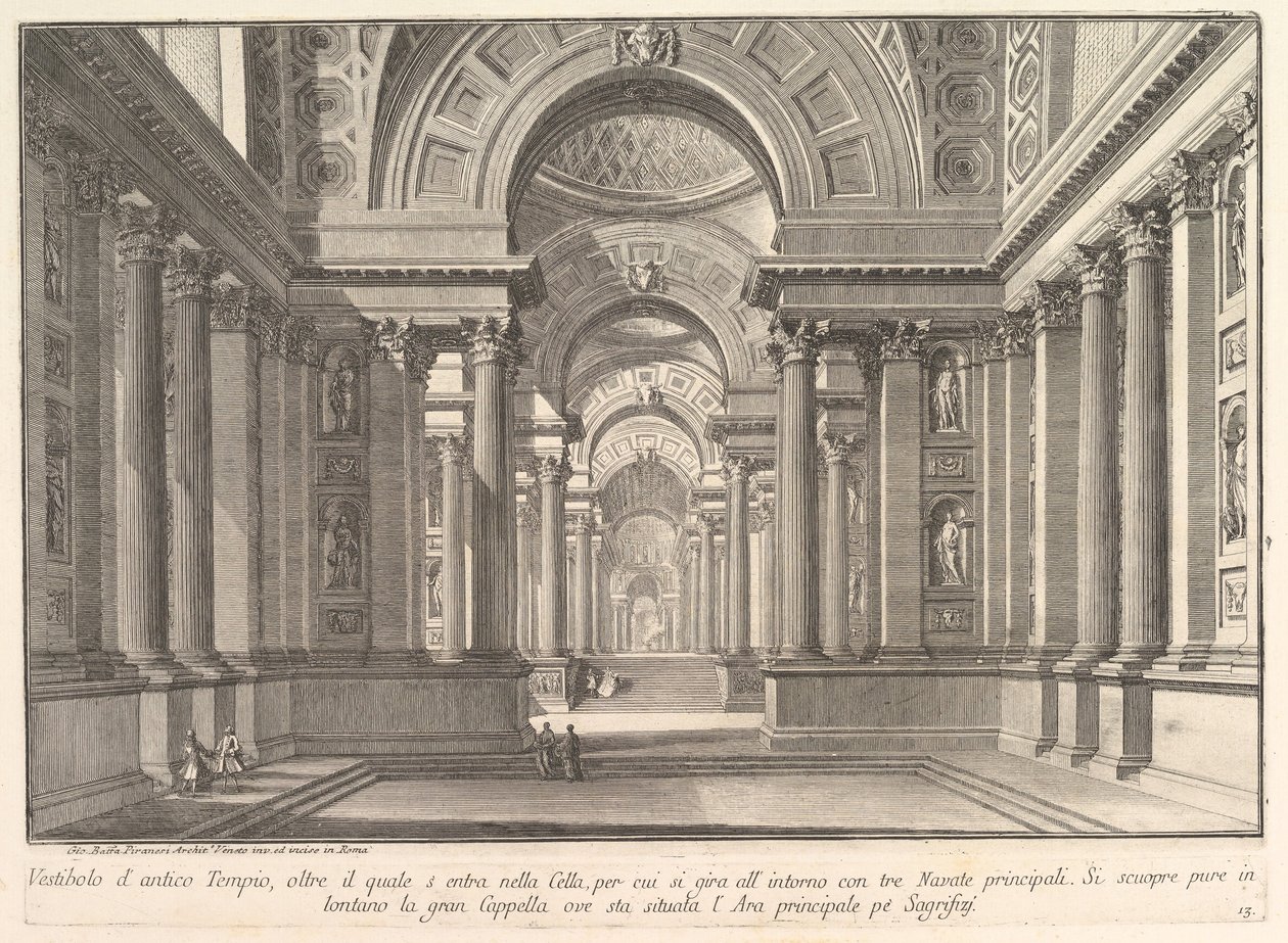 Egy ősi templom előszobája. . . Az ókori templom előszobája. . ., kb. 1743-50. alkotó: Giovanni Battista Piranesi