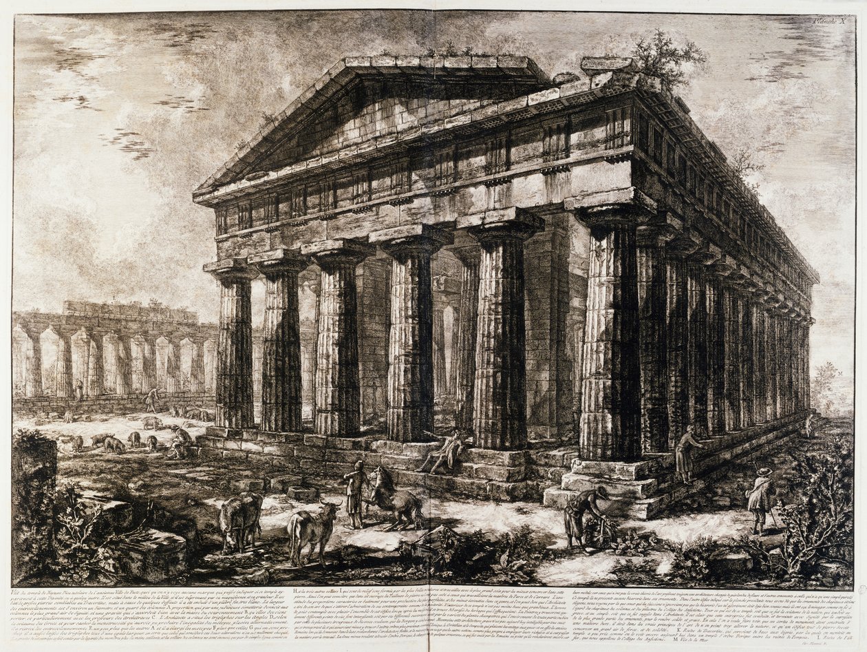 Kilátás a Neptunusz-templomra Paestumban alkotó: Giovanni Battista Piranesi