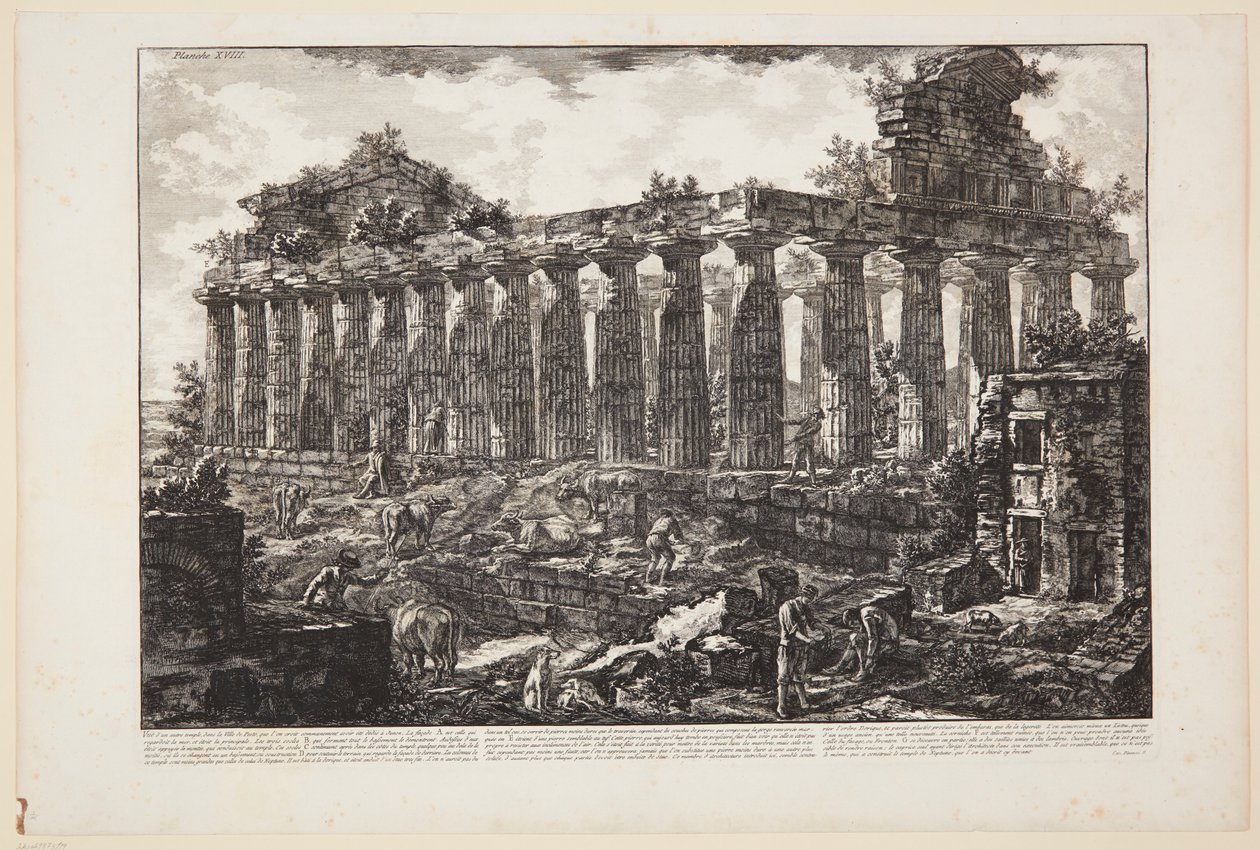 Egy másik templom látképe Paestum városában, amelyről általában úgy vélik, hogy Junónak volt szentelve [...] alkotó: Giovanni Battista Piranesi